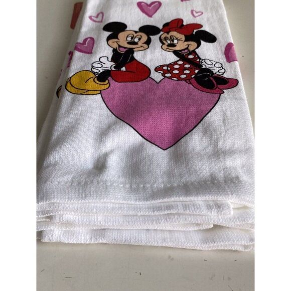 2 Pack Disney Mickey & Minnie Mouse Valentines Kitchen Towels 16 X 26” NEW - Picture 9 of 10